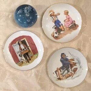 Vintage NORMAN ROCKWELL Art 1986 Museum Collection Inc 6 in Porcelain  Plates
